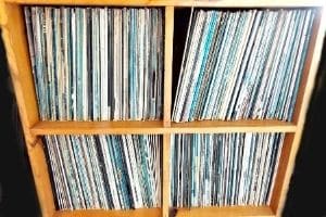 A photo of vinyl albums.