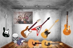 A Photo of guitars.