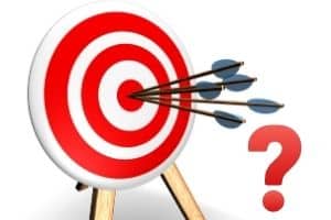 An image of a bullseye with a question mark.