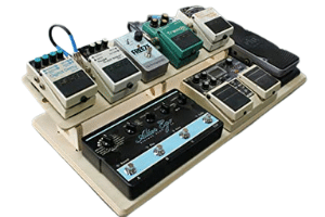 What is a guitar stomp box - A typical pedalboard.