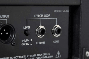 The effects loop jacks on the back of an amplifier.