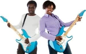 How To Stay Motivated To Learn Guitar -two happy guitar players!