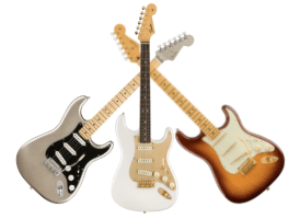 Fender 75th Anniversary Stratocaster Review - The three available Stratocaster models