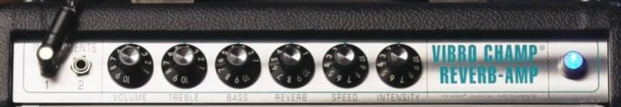 Fender 68 Custom Vibro Champ Reverb Review – The front control panel