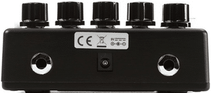 MXR EVH 5150 Overdrive Review – The back view of the pedal, showing the input, output, and power adaptor jacks