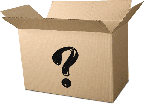 What's In The Box - An empty box with a question mark on it