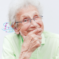 Learning Guitar For Seniors - An older woman, analyzing musical notes.