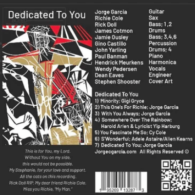 Dedicated To You By Jorge Garcia - The back cover of the CD.