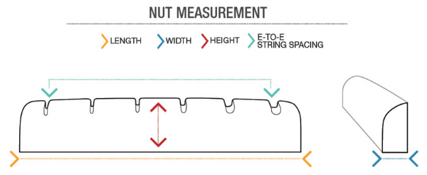 TUSQ XL Nut- Measurement chart