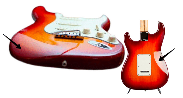 Is A Heavier Or Lighter Electric Guitar Better - Body contours on a Fender Stratocaster