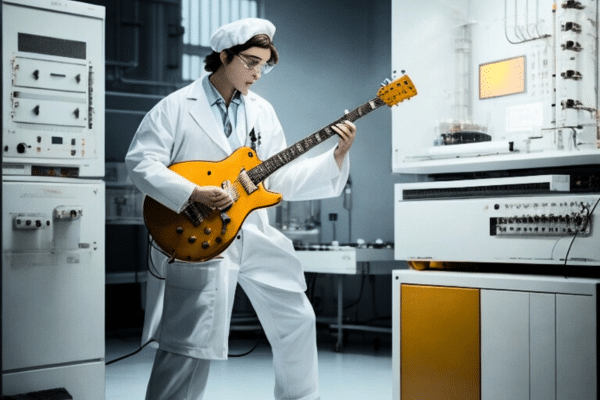 How To Make Your Guitar Amp Sound Louder - A scientist standing in a laboratory testing a guitar amplifier